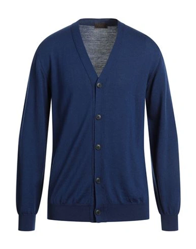 Shop Altea Man Cardigan Blue Size Xs Virgin Wool