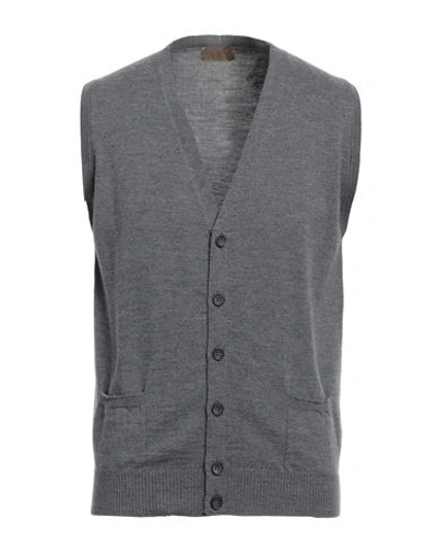 Shop Alpha Studio Man Cardigan Lead Size 42 Merino Wool In Grey