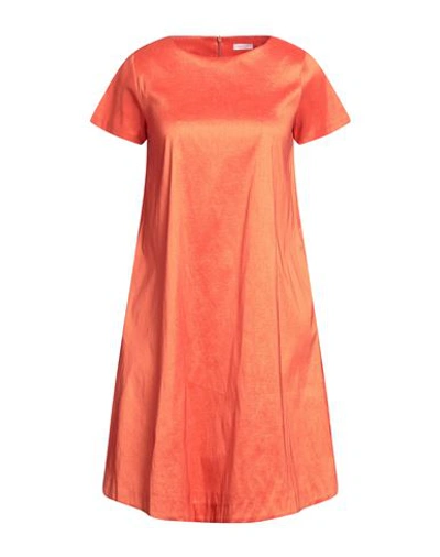 Shop Rossopuro Woman Mini Dress Orange Size S Polyester, Nylon, Elastane