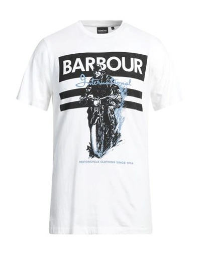 Shop Barbour Man T-shirt White Size S Cotton