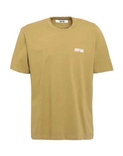 Shop Mauro Grifoni Grifoni Man T-shirt Mustard Size M Cotton In Yellow
