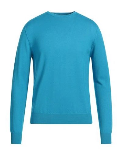 Shop Aragona Man Sweater Azure Size 38 Wool In Blue