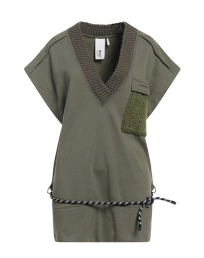 Shop Noumeno Concept Woman Sweatshirt Military Green Size S Cotton