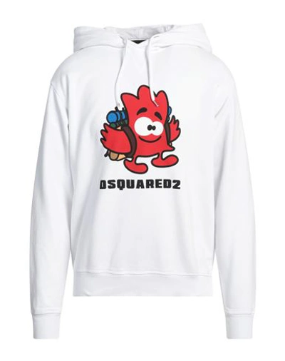 Dsquared2 Man Sweatshirt White Size L Cotton, Elastane In White