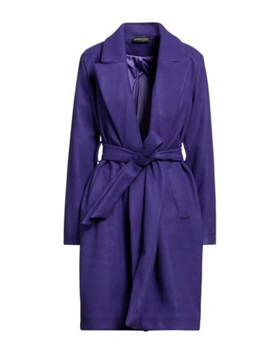 Shop Vanessa Scott Woman Coat Purple Size Onesize Polyester, Viscose, Elastane