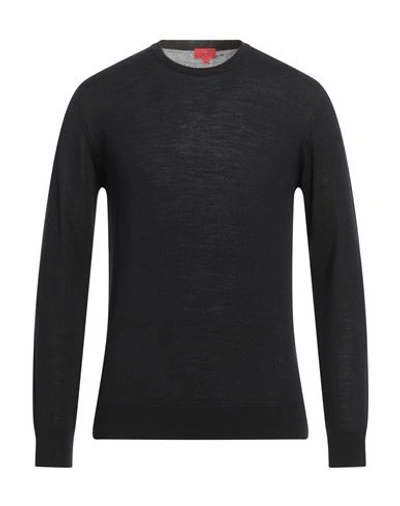 Shop Isaia Man Sweater Black Size M Wool