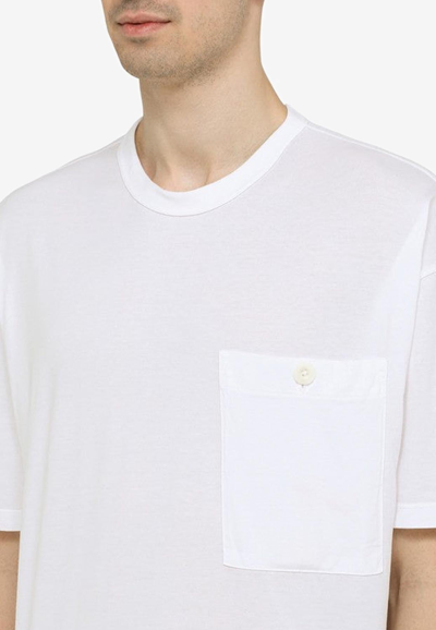 Shop Ten C Basic T-shirt With Patch Pocket In White