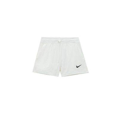 Shop Nike High Waisted Ribbed Jersey Shorts In White