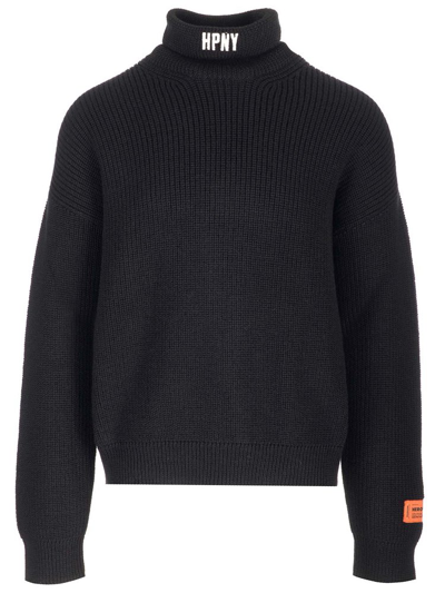 Shop Heron Preston Logo Embroidered Turtleneck Jumper In Black