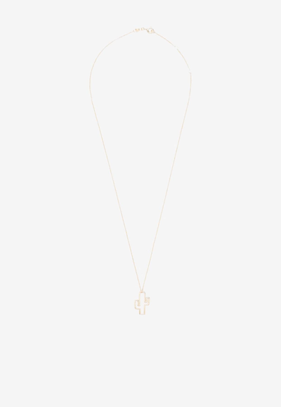 Shop Aliita Cactus Pendant Necklace In Gold