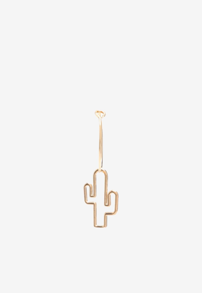 Shop Aliita Cactus Pendant Single Earring In Gold