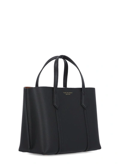 Tory Burch Shopping Perry Small In Pelle Martellata Color In Black