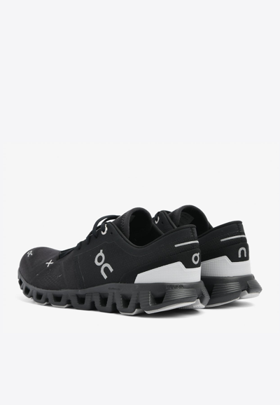 On Running Cloud X3 Low-top Mesh Sneakers In Black