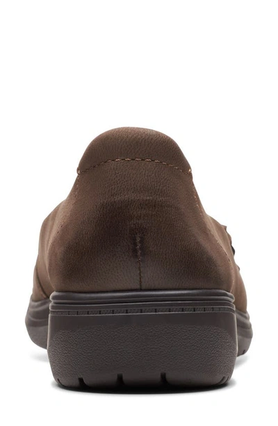 Shop Clarks Carleigh Lulin Leather Slip-on In Taupe Nubuck