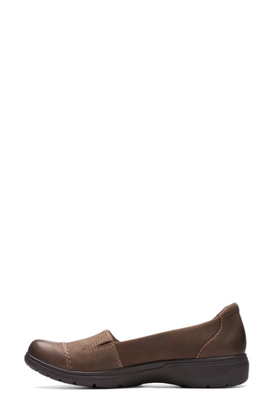 Shop Clarks Carleigh Lulin Leather Slip-on In Taupe Nubuck