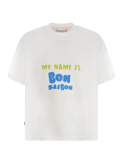 Shop Bonsai T-shirt  "saibon" In White