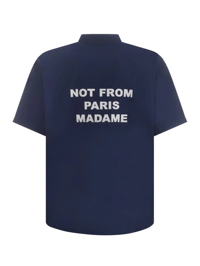 Shop Drôle De Monsieur Shirt Drole De Monsierur "slogan" In Blue