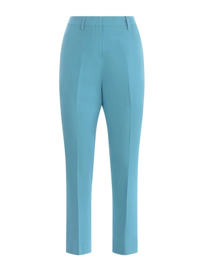 Shop Etro Trousers In Clear Blue