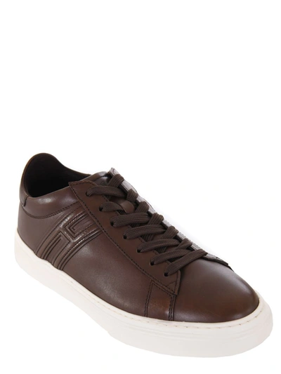 Shop Hogan Sneakers "h365" In Leather In Brown