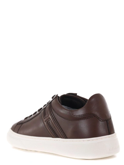 Shop Hogan Sneakers "h365" In Leather In Brown