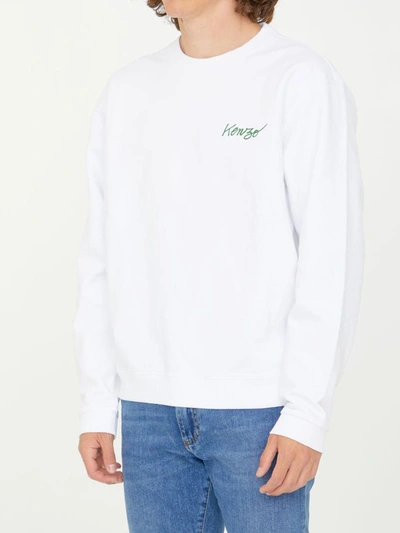 Shop Kenzo Poppy Sweatshirt In White