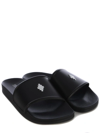 Shop Marcelo Burlon County Of Milan Slippers  "county Cross" In Black