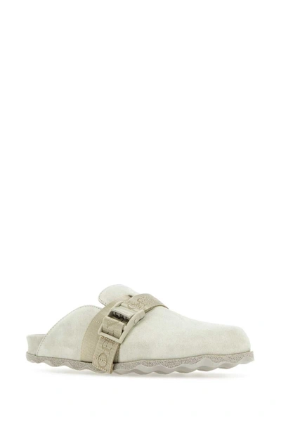 Shop Off-white Slippers In Grey