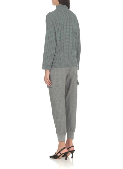 Shop Peserico Trousers Grey
