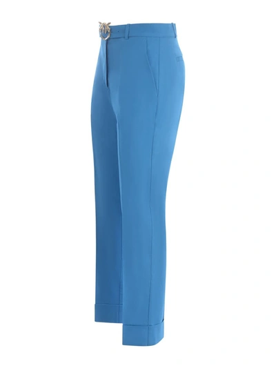 Shop Pinko Trousers  "plaza" In Clear Blue