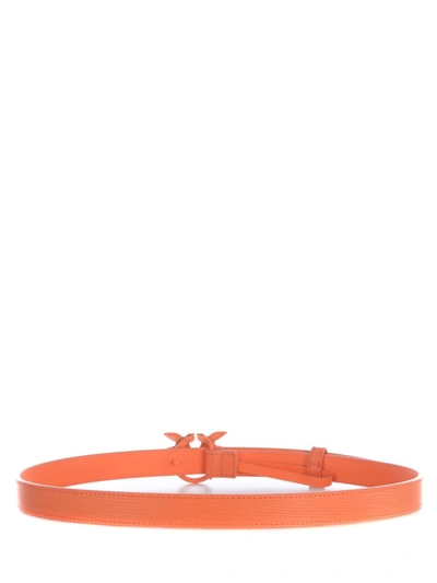 Shop Pinko Belt "love Berry" In Orange
