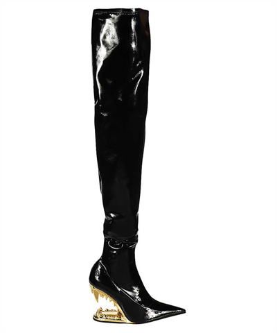 Shop Gcds Morso Vynil Boots In Gold