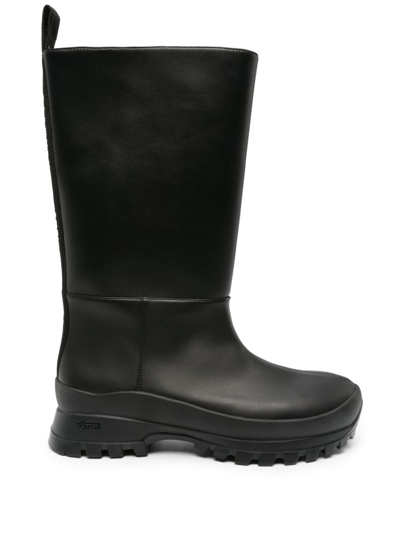 Shop Stella Mccartney Black Trace Faux Leather Boots