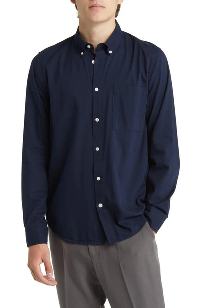 Shop Nn07 Arne 5655 Button-down Shirt In Navy Blue