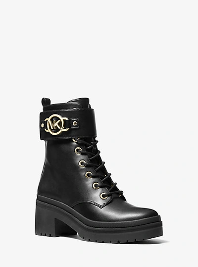 michael michael kors ridley leather combat boot