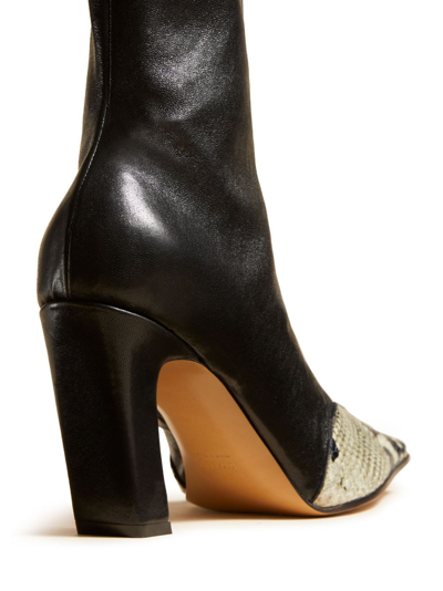 Khaite The Dallas 85mm Leather Ankle Boots In Black