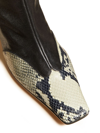 THE DALLAS 蟒蛇纹压纹短靴