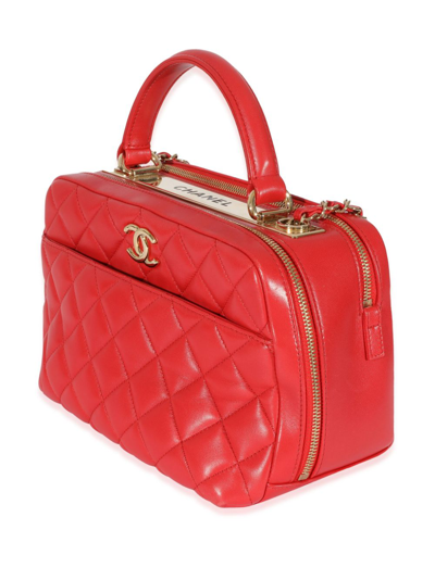 Pre-owned Chanel 2016 Trendy Cc Bowling Bag In Red