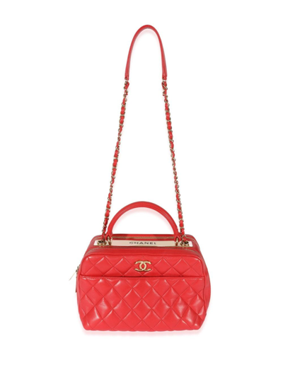 Pre-owned Chanel 2016 Trendy Cc Bowling Bag In Red