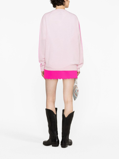 Shop Dsquared2 Two-tone Wool-blend Cardigan In Pink