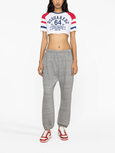 Dsquared2 Logo-print Cotton Track Pants In Grau