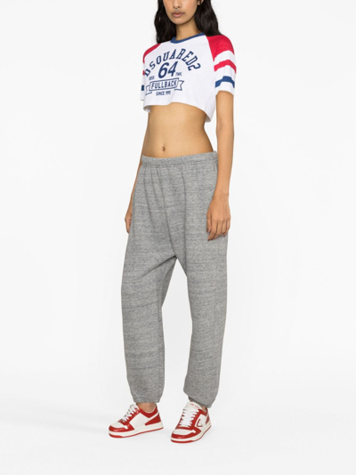Dsquared2 Logo-print Cotton Track Pants In Grau