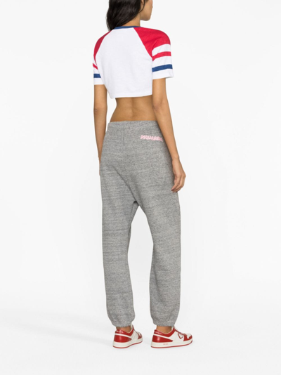 Dsquared2 Logo-print Cotton Track Pants In Grau