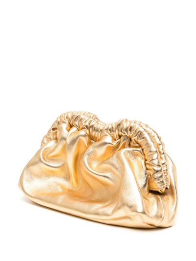 Mansur Gavriel Mini Cloud Metallic-finish Clutch In Metallisch