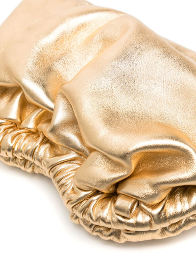 Mansur Gavriel Mini Cloud Metallic-finish Clutch In Metallisch
