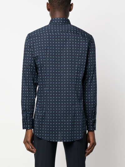 Shop Etro Paisley-print Button-up Shirt In Blue