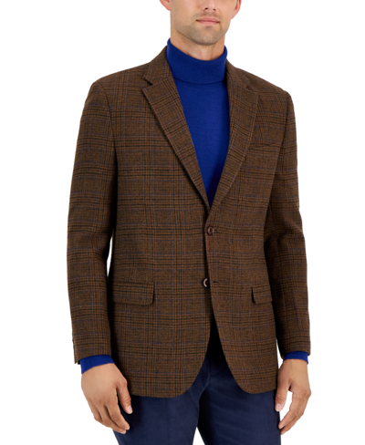 Shop Nautica Men's Modern-fit Plaid Tweed Sport Coat In Brown