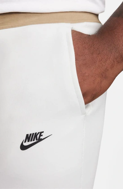 Shop Nike Tech Fleece Joggers In Summit White/ Khaki/ Black