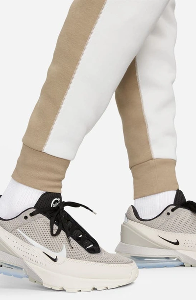 Shop Nike Tech Fleece Joggers In Summit White/ Khaki/ Black