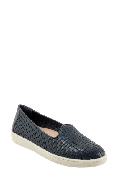 Shop Trotters Adelina Woven Slip-on Shoe In Navy
