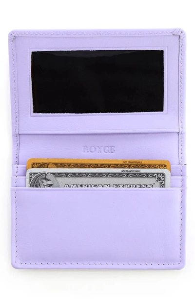Shop Royce New York Leather Card Case In Lavender- Gold Foil